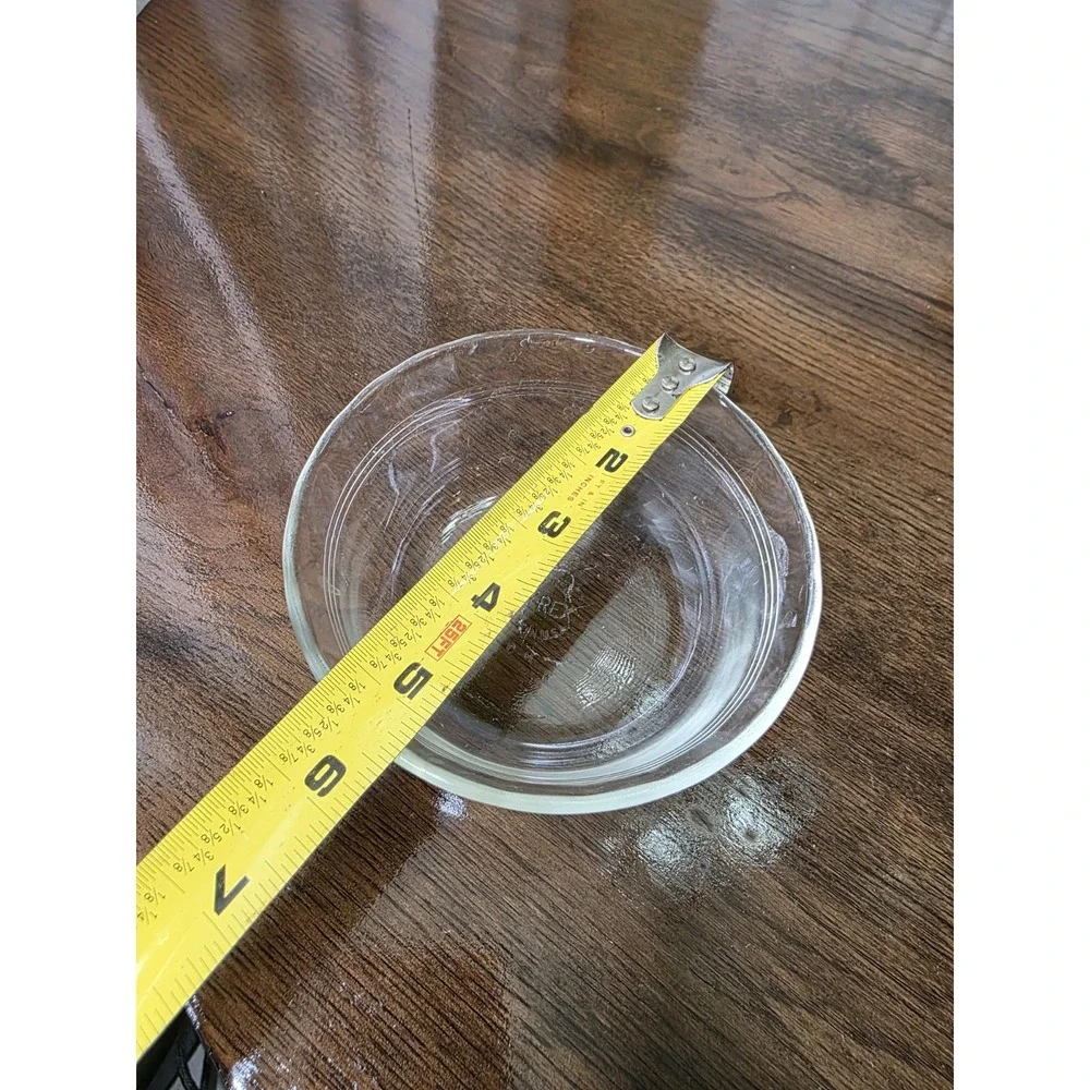 Vintage Corning Pyrex Scalloped 3 Ring Clear‎ Glass 464 Custard Cup Ramekin 10oz
